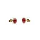 Audrey Red Aga Gold Earrings