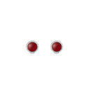 Audrey Red Aga Silver Earrings