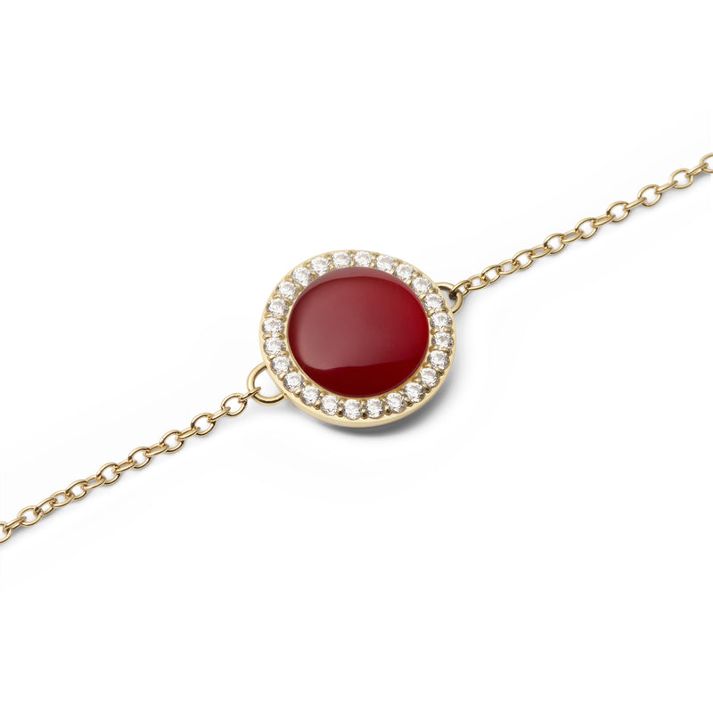 Audrey Red Aga Gold Bracelet