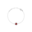Audrey Red Aga Silver Bracelet