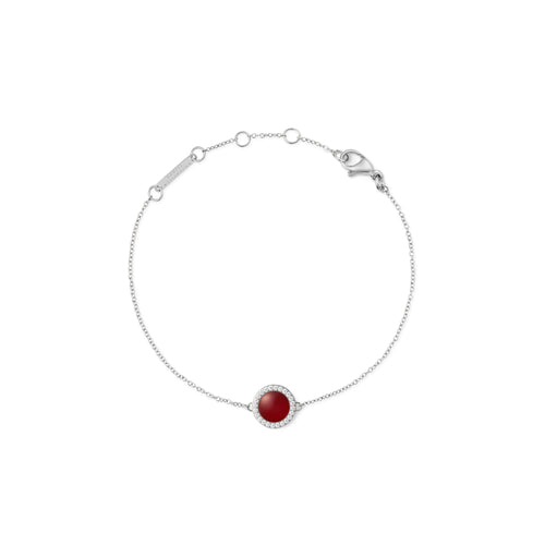Audrey Red Aga Silver Bracelet