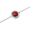 Audrey Red Aga Silver Bracelet