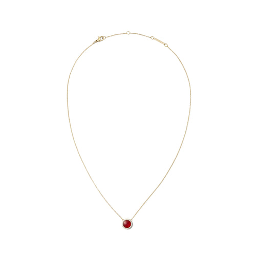 Audrey Red Aga Gold Necklace