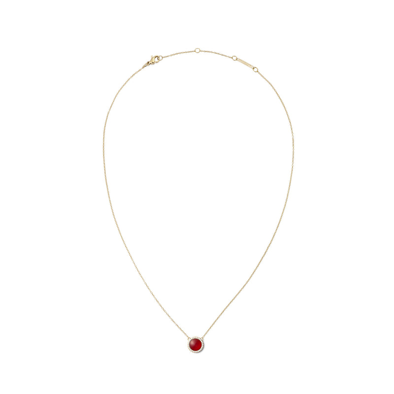 Audrey Red Aga Gold Necklace