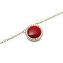 Audrey Red Aga Gold Necklace