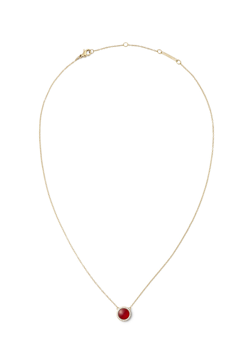 Audrey Red Aga Gold Necklace