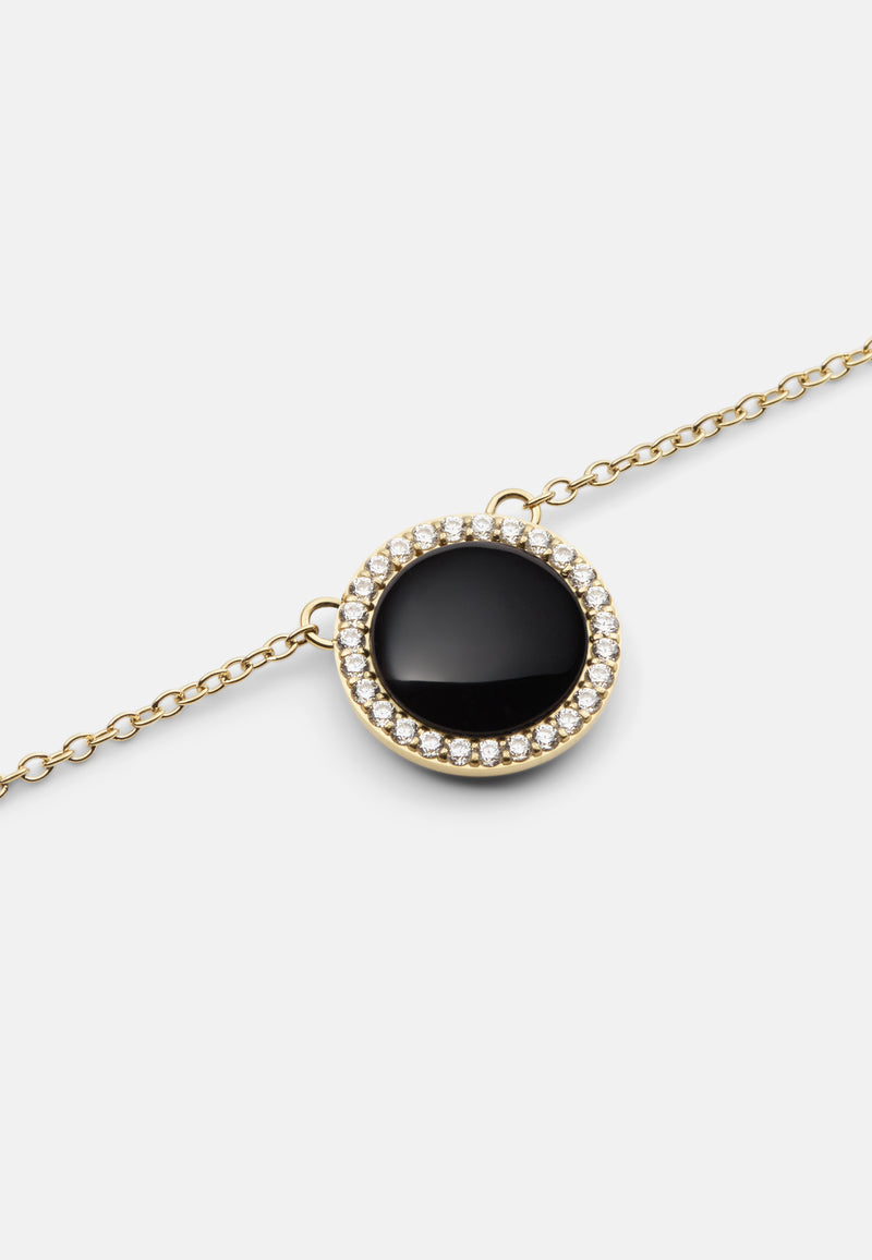 Audrey Black Aga Gold Necklace