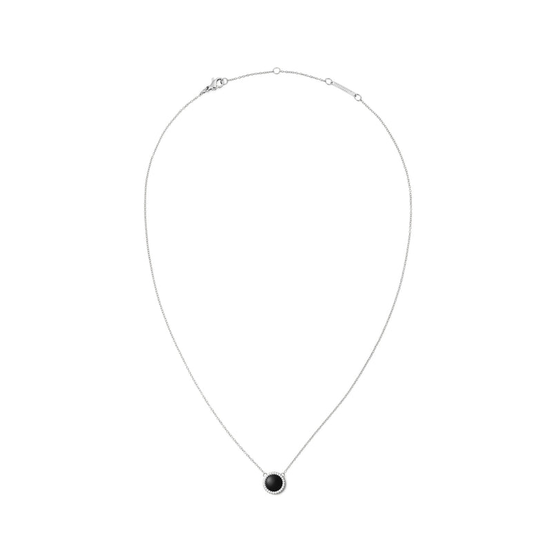 Audrey Black Aga Silver Necklace