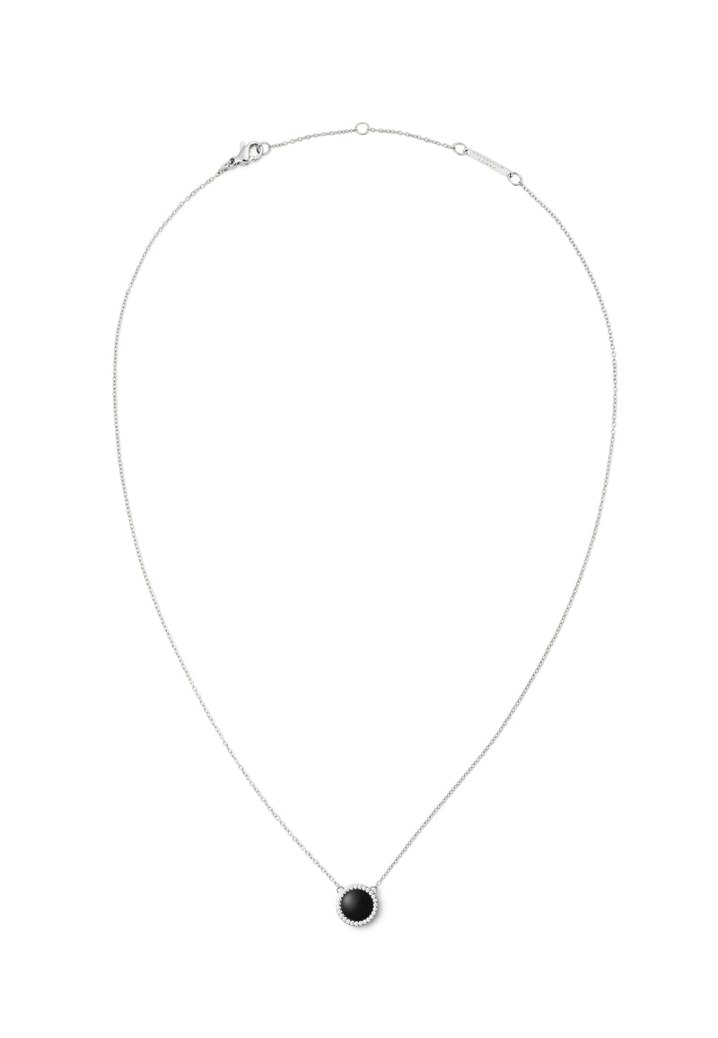 Audrey Black Aga Silver Necklace