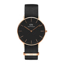 Reloj clásico Cornwall negro oro rosa