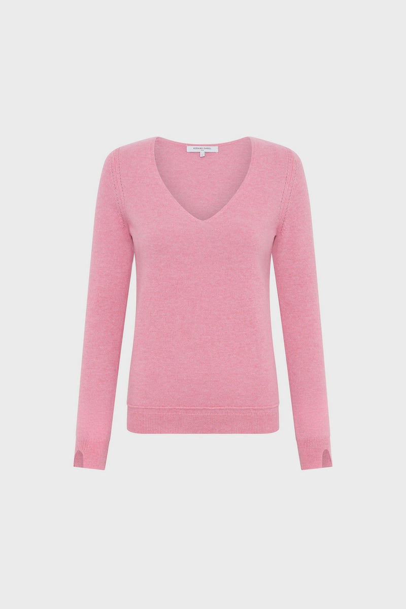 Pull - Gilet Pull Col V - Rose
