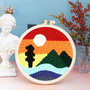 Punch Needle Montagne Et Coucher De Soleil