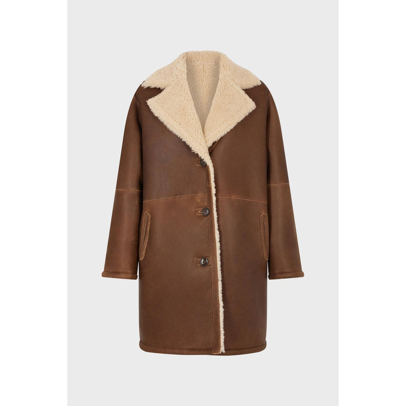 Manteau Peau Lainée Malissia - Cigare