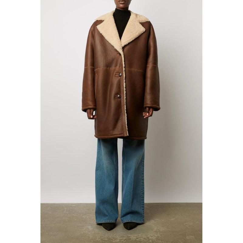 Manteau Peau Lainée Malissia - Cigare