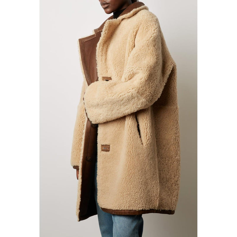 Manteau Peau Lainée Malissia - Cigare