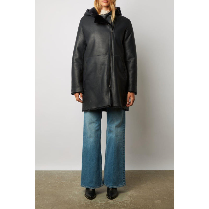 Manteau Peau Lainée Marco - Marine