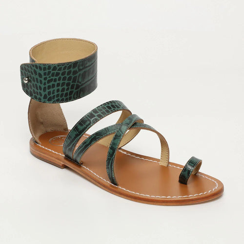 Darika Sandals - Green Croco