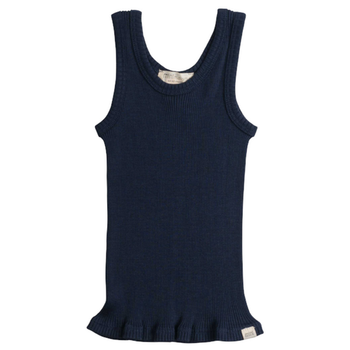 Camiseta sin mangas térmica Billund de seda y algodón sin costuras - Azul oscuro - Selección Minimalisma disponible en amaetc.com, concept store ecológico para niños