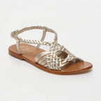 Deepti Sandals - Gold Goat Leather - Gold