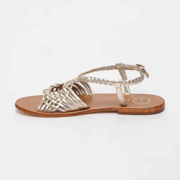 Deepti Sandals - Gold Goat Leather - Gold