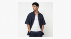 Camisa Denim de Manga Corta Dickies Hombre Dk0A88Phrin1 Azul Oscuro - Workwear Streetwear - Rinsed