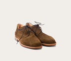 Stringate Dorian - Pelle scamosciata oliva - Donna