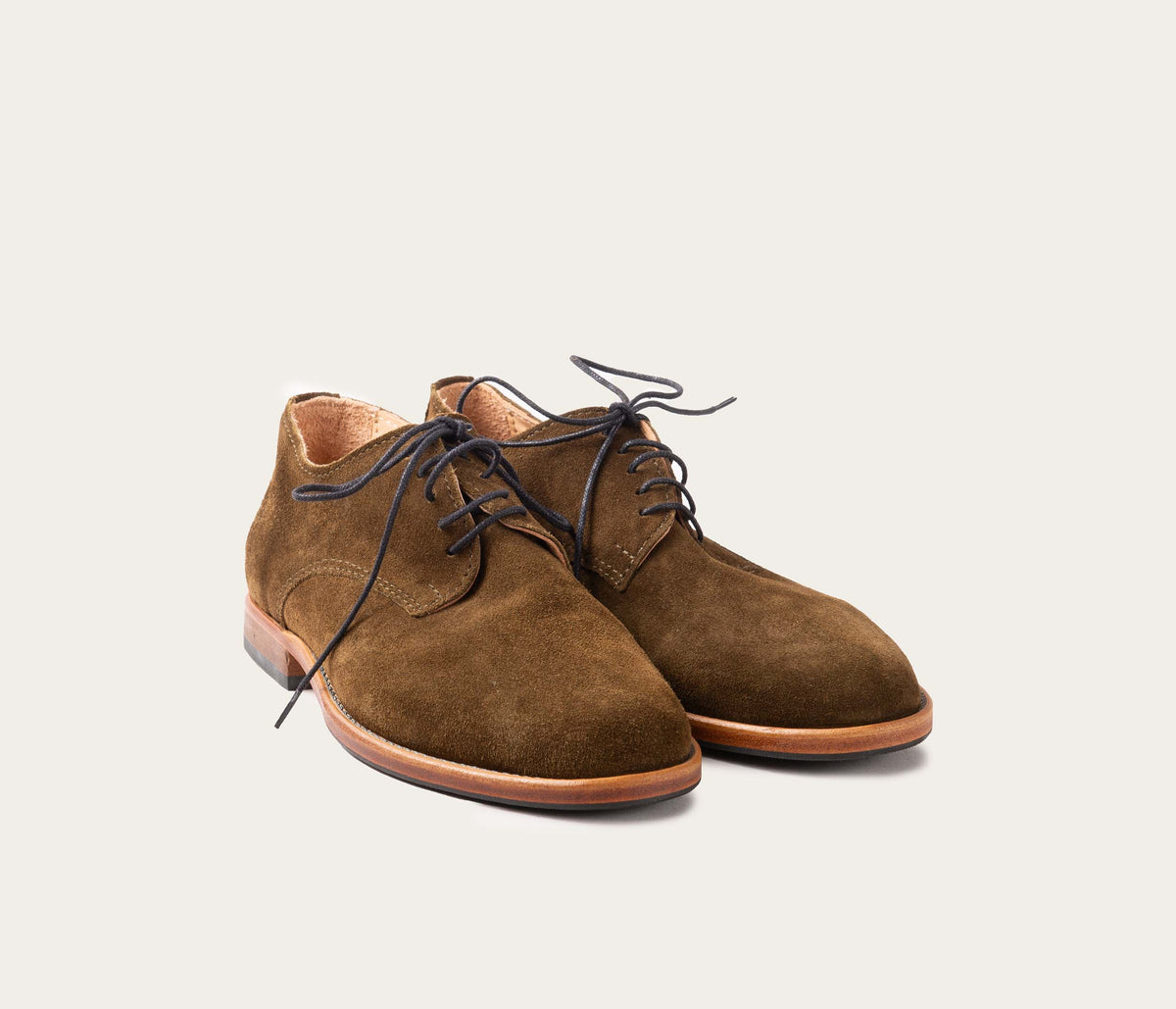 Stringate Dorian - Pelle scamosciata oliva - Donna