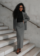 Jupe Keanu Tailored Mid-Waist Midi - Grey