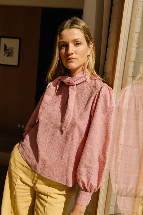 Blouse Solène - Jacquard Rose