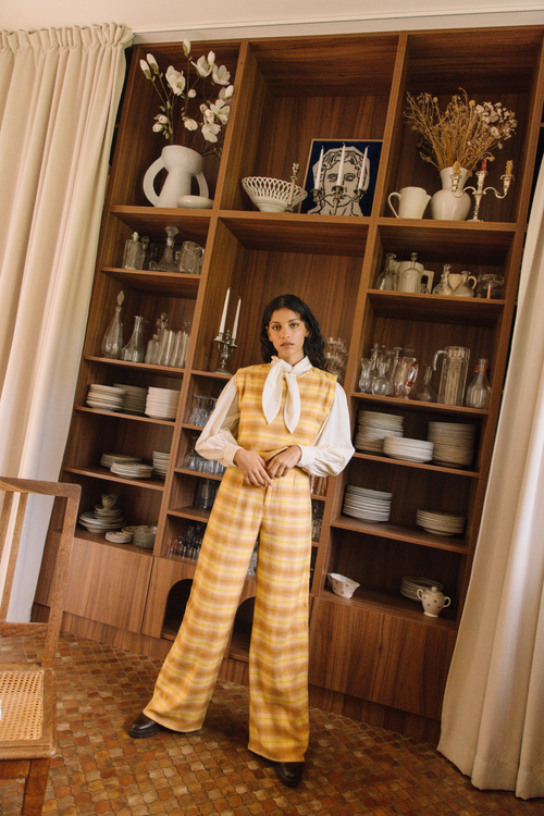 Pantalon Lucile - Tartan Jaune