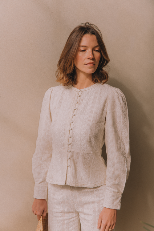 Blouse Zoé Brodée - Blanc