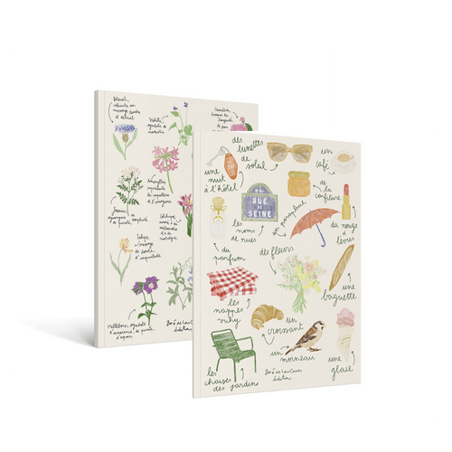Lot De Deux Carnets A4 - Fleurs Et Paris - Zoé de Las Cases