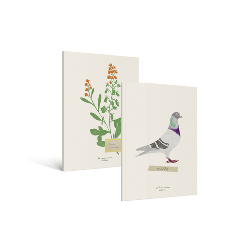 Lot De Deux Carnets A5 - Fleurs Et Oiseau