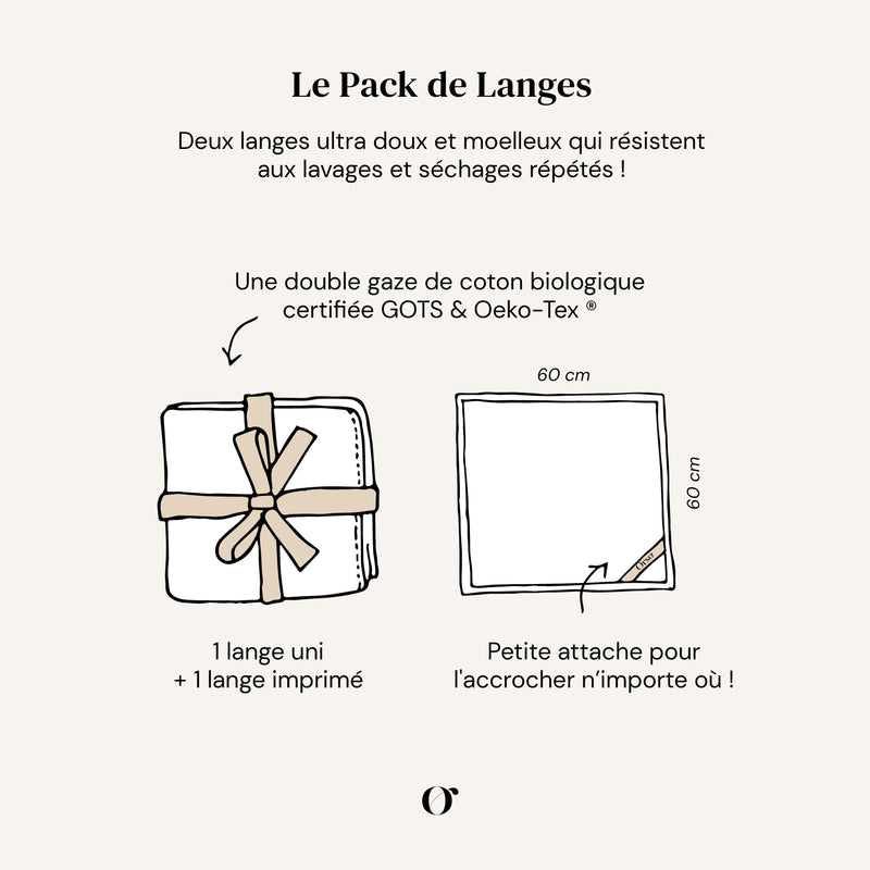 Lot De 2 Langes  - Bruyère Bois De Rose