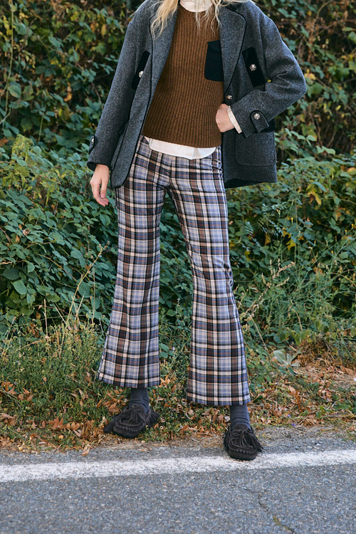 Pantalon Sixties Tartan Marron