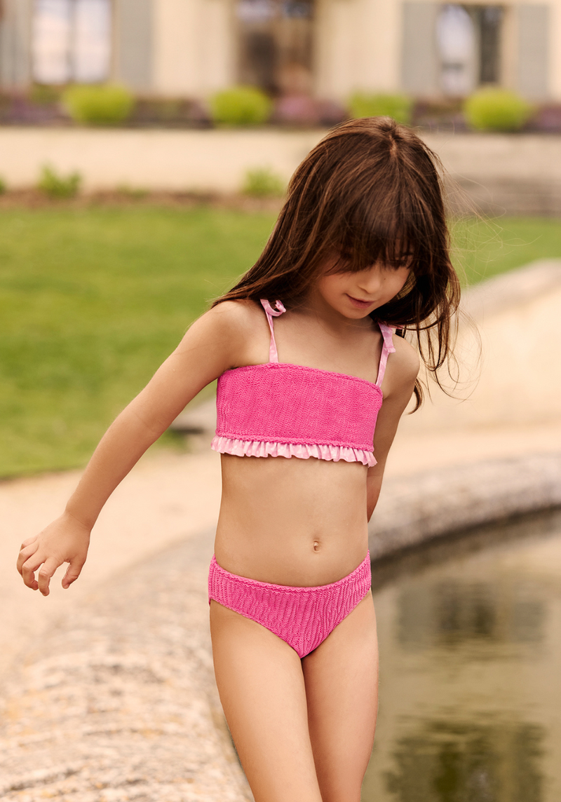 Maillot Enfant Deux Pièces Emma - Rose Framboise