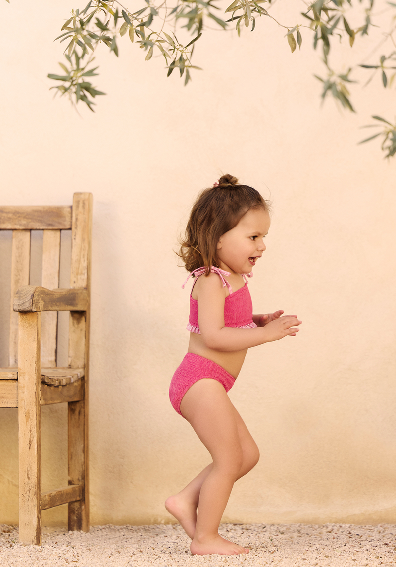 Maillot Enfant Deux Pièces Emma - Rose Framboise