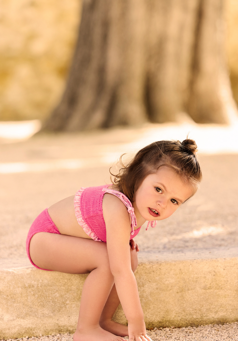 Maillot Enfant Deux Pièces Emma - Rose Framboise
