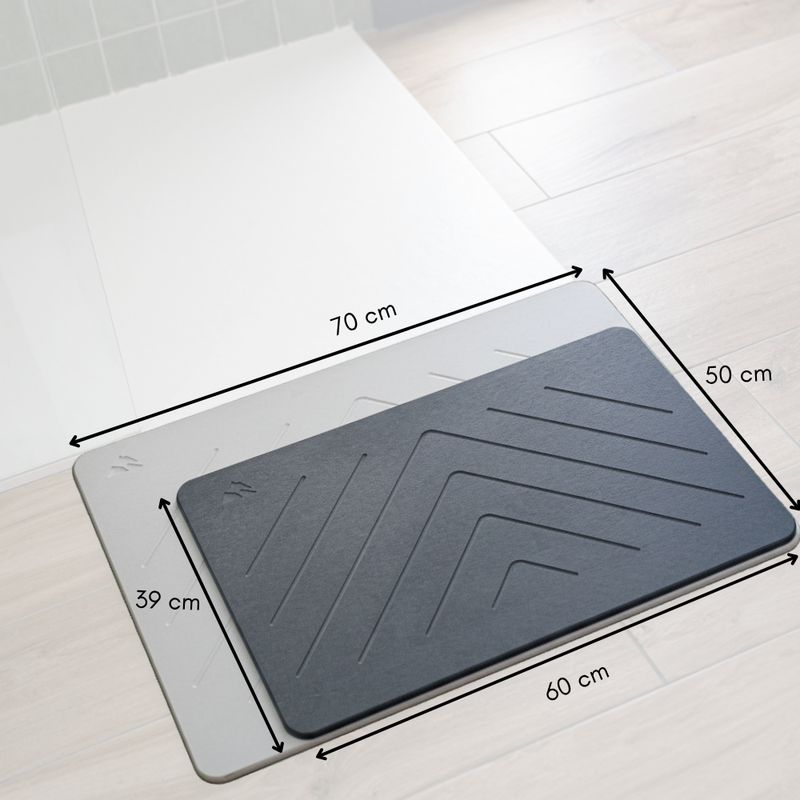 Dimensions tapis de bain en pierre de diatomite Kooroo
