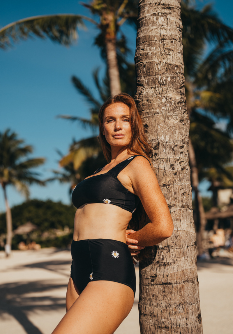 Haut Deux Pieces Marine Brode Noir