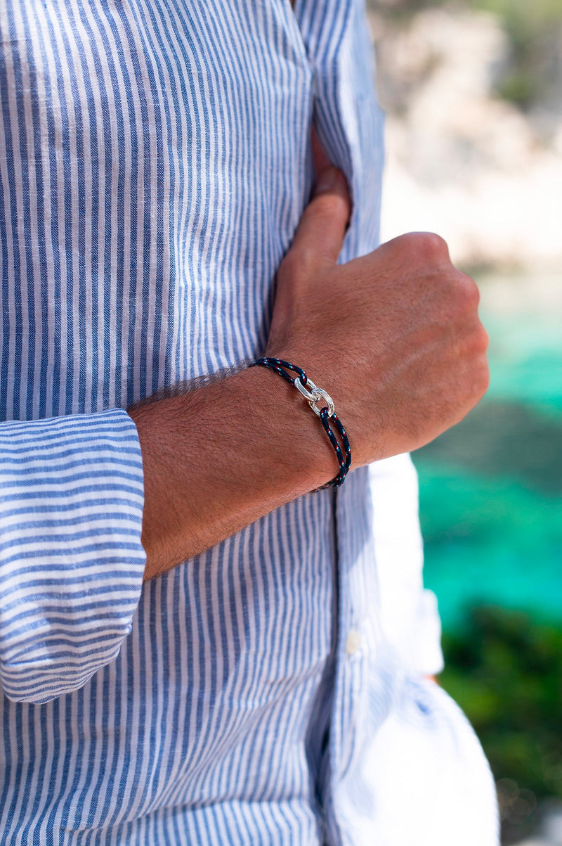 Bracelet Nafplio - Bleu Marine Et Blanc