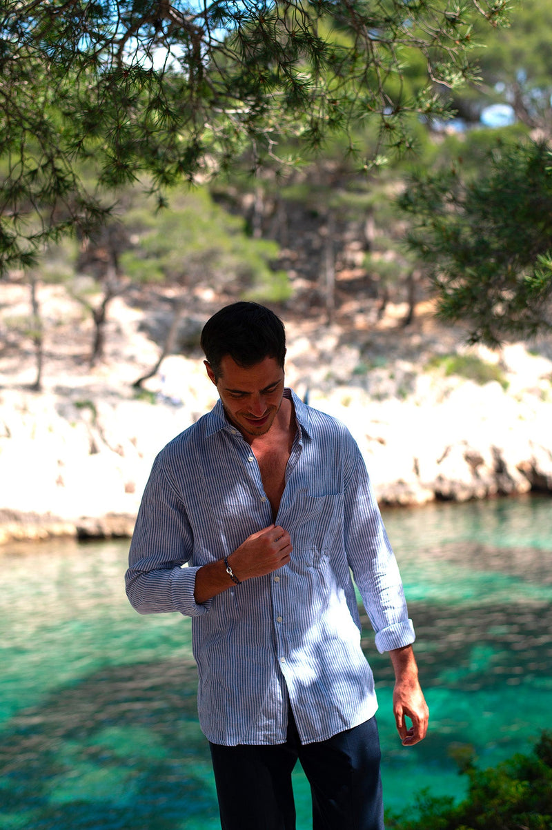 Bracelet Dinant - Bleu Marine Moucheté Blanc Rouge Bleu Ciel