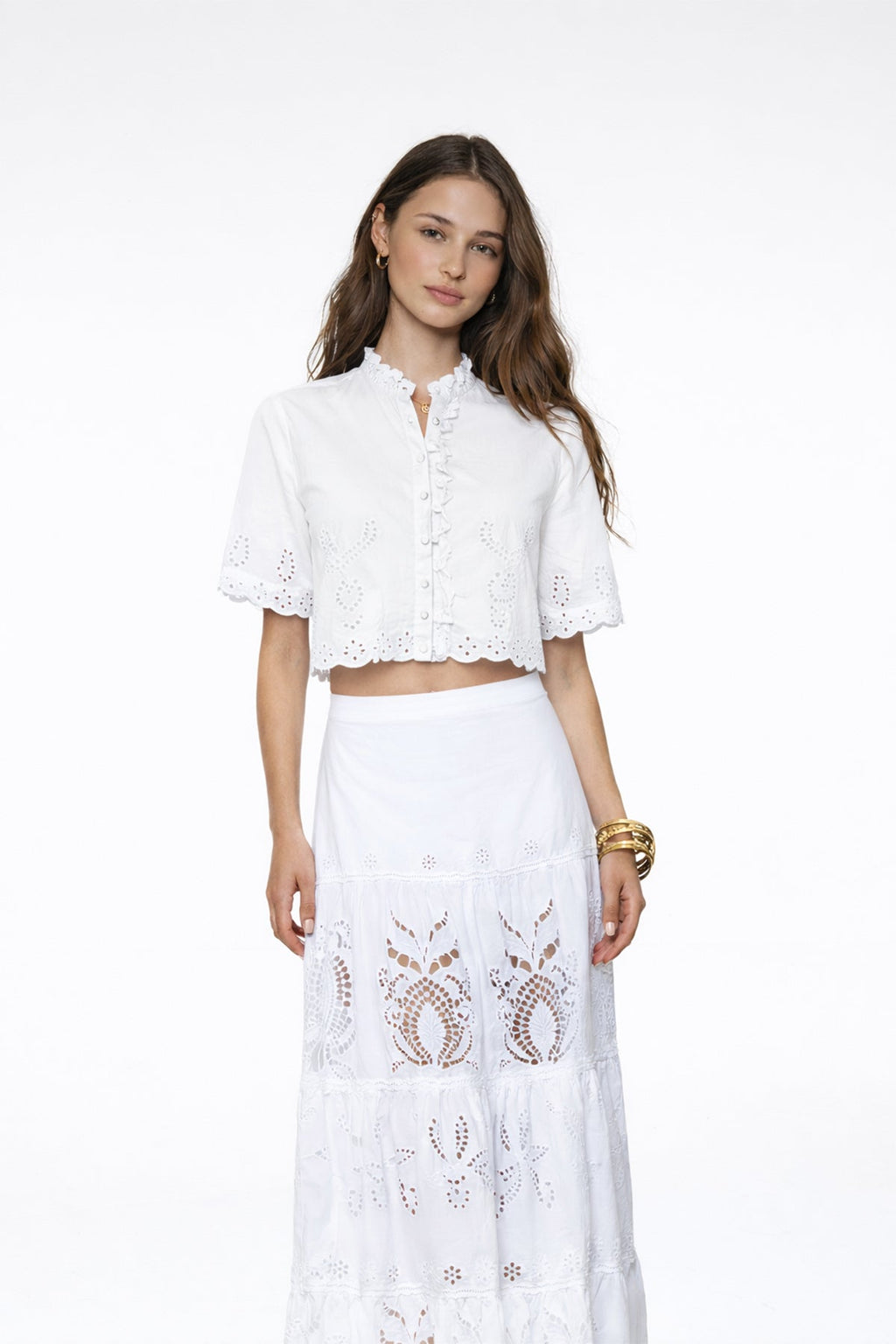 Dipa Shirt - White Embroidery