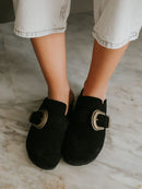 Zuecos Huma Velour Negro