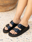 Sandalias Galia de cuero negro