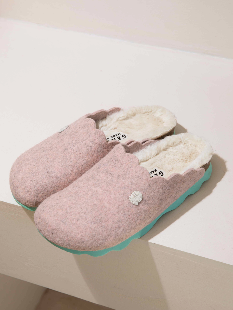 Pantuflas de fieltro rosa Candy