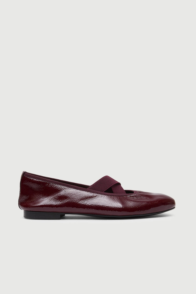 Ballerines Bettina - Cuir Verni Bordeaux