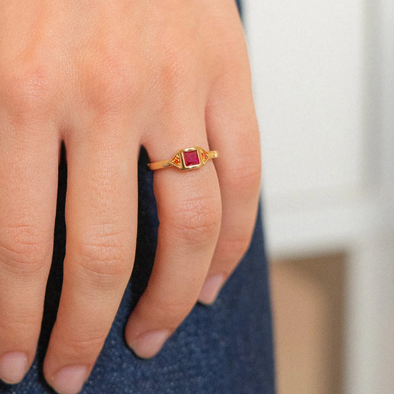 Bague Diva Fuchsia Et Mandarine