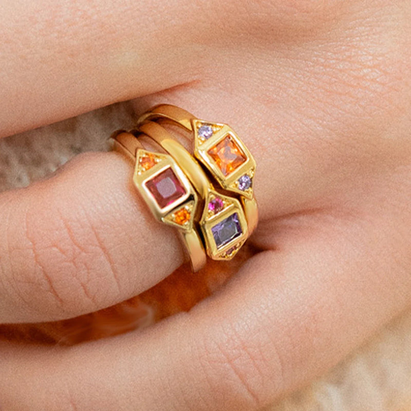 Bague Diva Fuchsia Et Mandarine