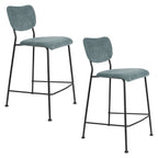 Benson 64.5 Cm - Bar & Counter Stool - Fabric - Grey/Blue